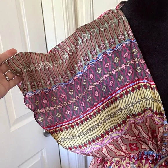 Echo Multicolor Bohemian Silk Blouse - Picture 3 of 15